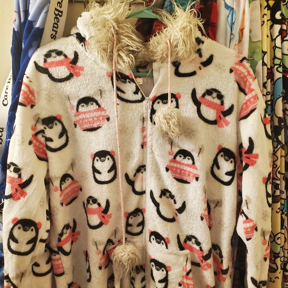 White penguin onesie pajamas